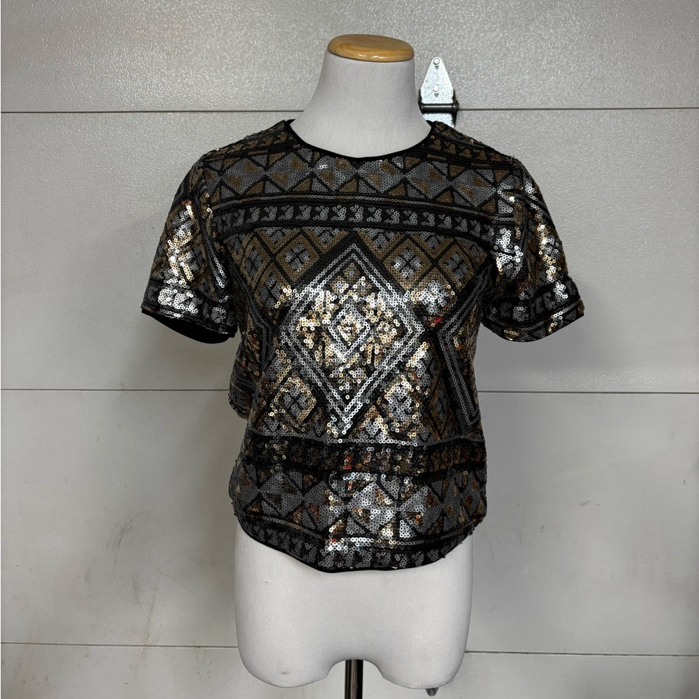 Art Deco Long Crop Top